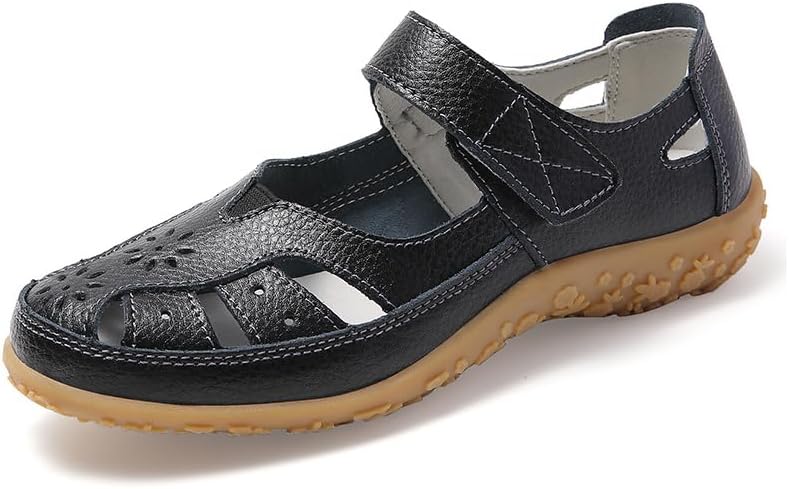 Women's hollow soft leather breathable moccasins sandals