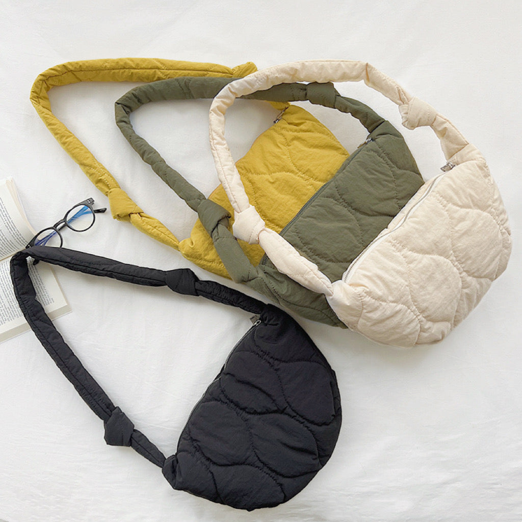 Crescent Quilted Crossbody Bag