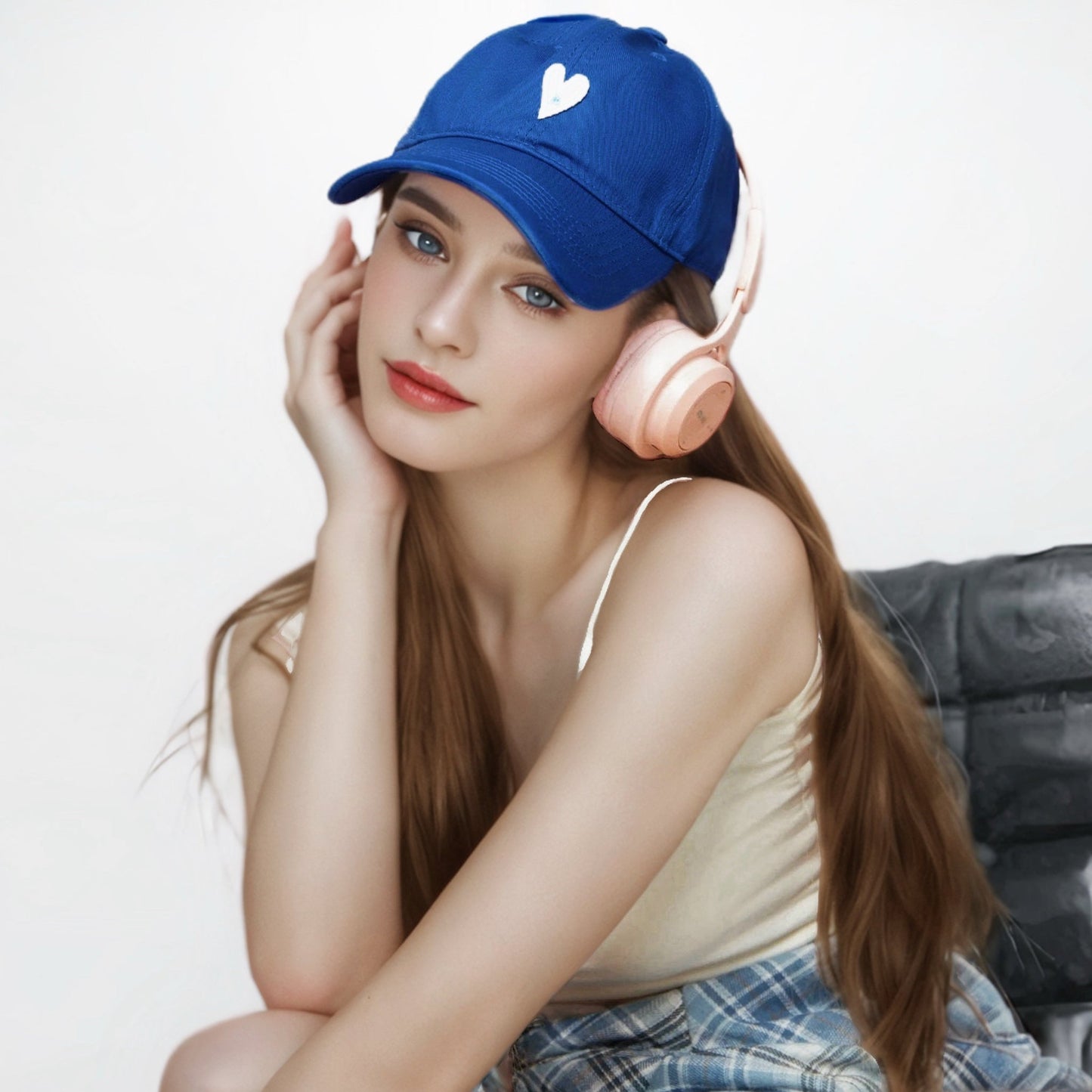 Heart Embroidery Cap