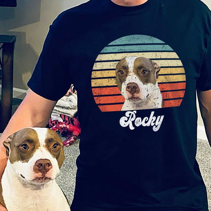 Dog Cat Vintage Retro Photo Shirt, Custom Photo Shirt