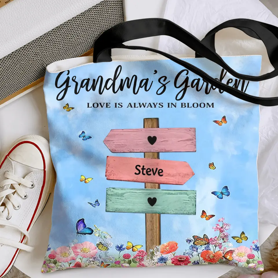 Personalized Tote Bag - Birthday, Mother's Day Gift For Mom, Grandma - Grandma's Garden ARND018