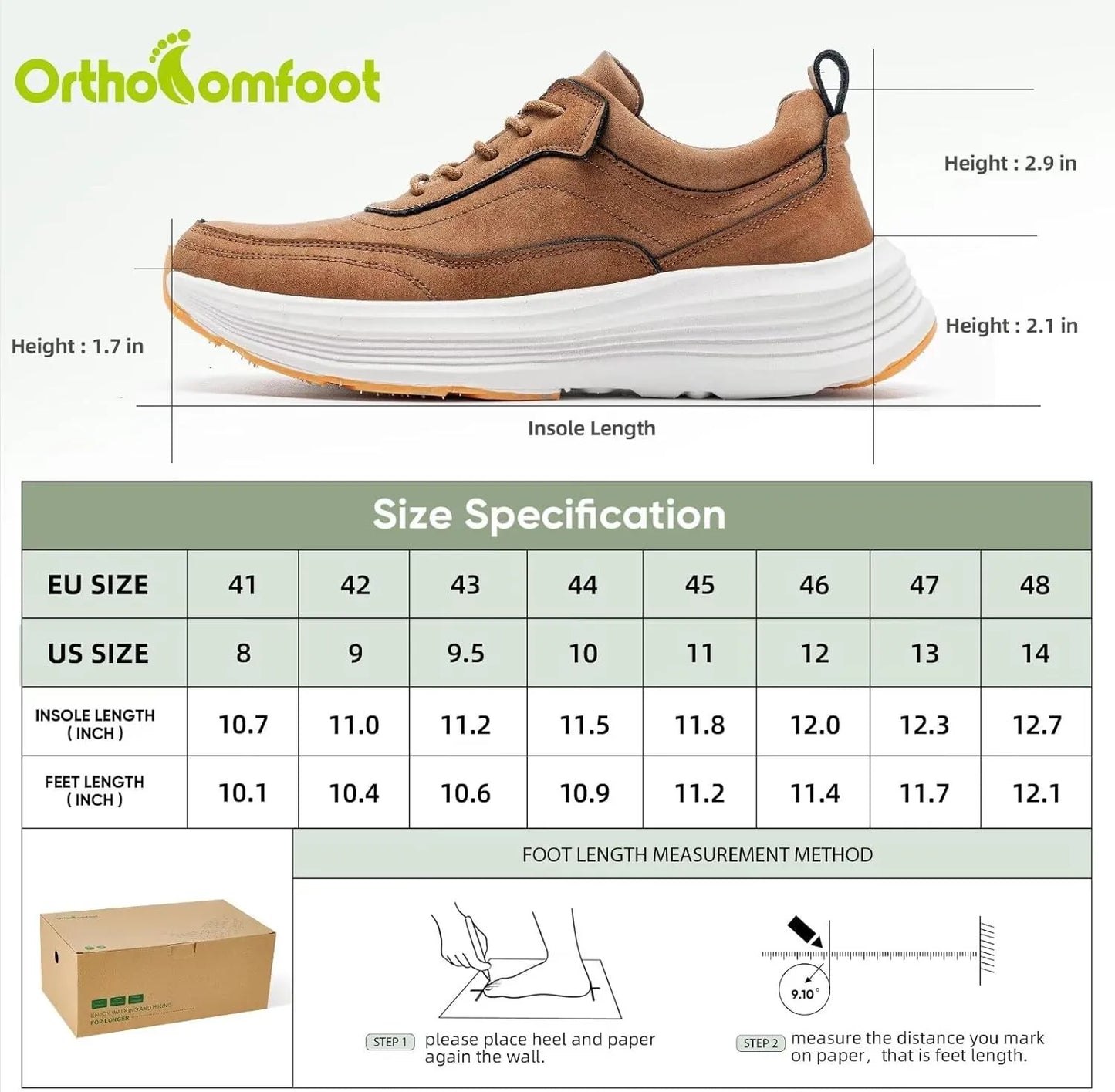 Men's Casual Arch Support Comfort Quick Recovery Orthopedic Walking Shoes