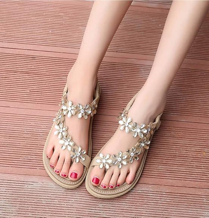 WOMEN'S LIGHTWEIGHT FLOWERS CLIP TOE SANDALS