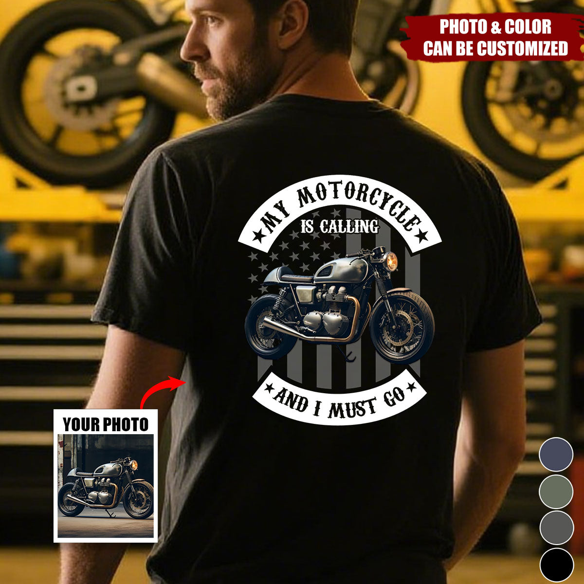 Custom Photo My Motorcycle Is Calling - Personalized Shirt, Gift For Biker, Motorcycle Lovers